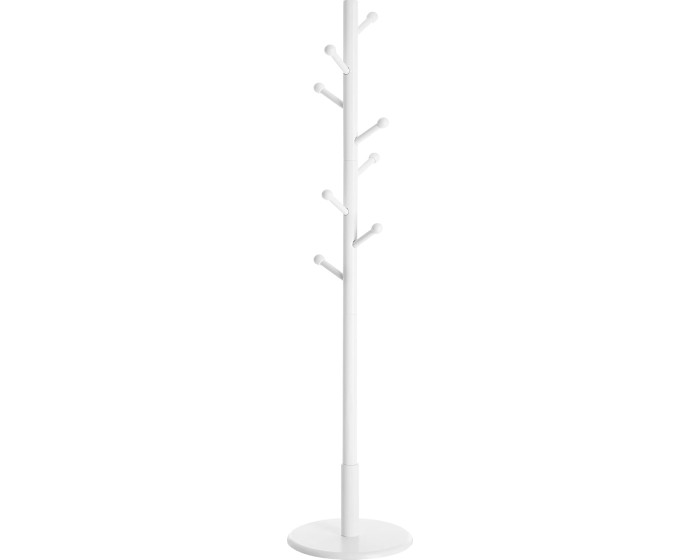 Výškově nastavitelný předsíňový věšák Vasagle Astra 171,8 cm z masivu bílý