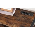 TV stolek s držákem a integrovanou zásuvkou Vasagle Clen 60 cm černý/hnědý