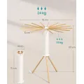 Otočný sušák na prádlo Liony 112 cm bílý/hnědý