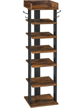 Vysoký úzký botník Vasagle Gio 28 cm černý/hnědý