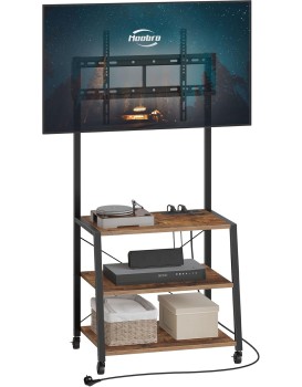 TV stolek s držákem a integrovanou zásuvkou Vasagle Clen 60 cm černý/hnědý