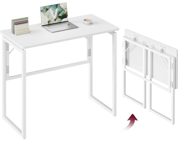 Skládací kancelářský stůl Vasagle Bura 80 cm bílý