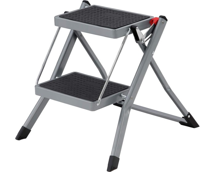 Skládací schůdky Melro 49 cm šedé