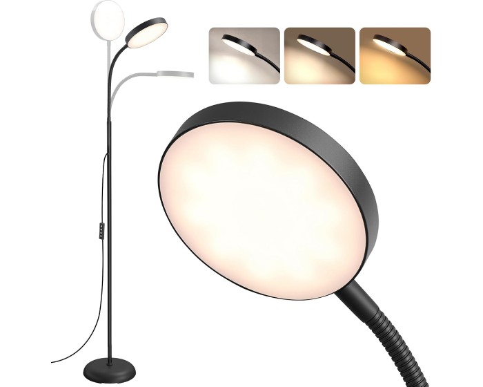 Nastavitelná stojací LED lampa Libo černá