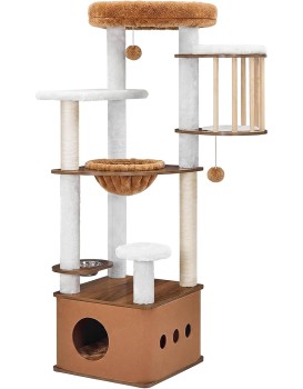 Škrabadlo pro kočky Merta 48 cm hnědé/bílé