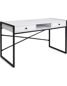 Psací stůl Elonis 123 cm bílý/černý