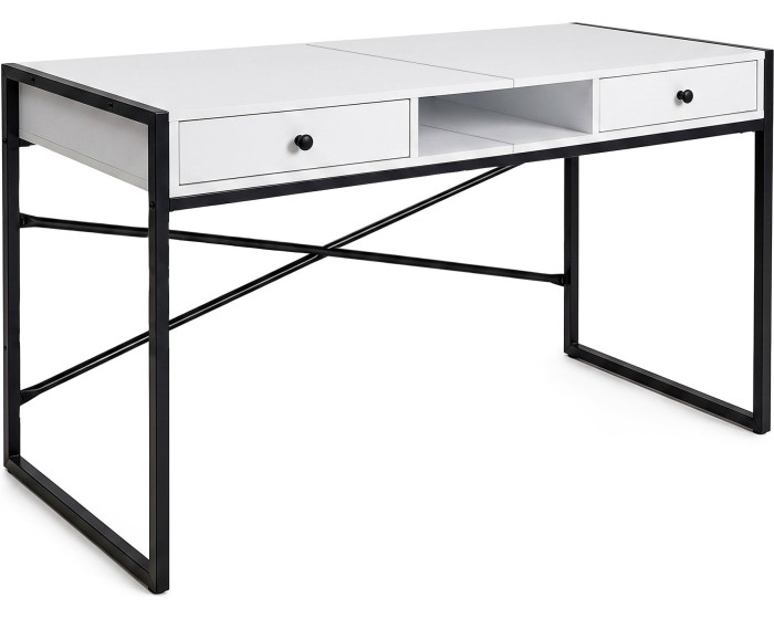 Psací stůl Elonis 123 cm bílý/černý