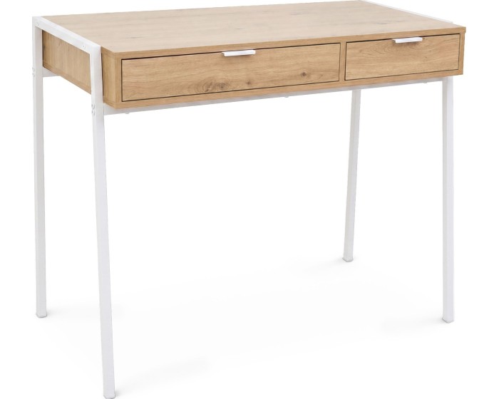 Psací stůl Zentia 100 cm bílý/dub Artisan