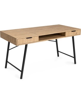 Psací stůl Arden 120 cm černý/dub Artisan