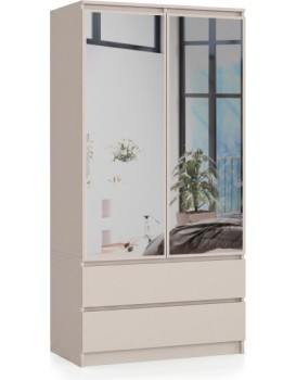 Šatní skříň Star se zrcadlem 90 cm kašmírová