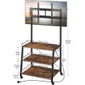 TV stolek s držákem a integrovanou zásuvkou Vasagle Clen 60 cm černý/hnědý