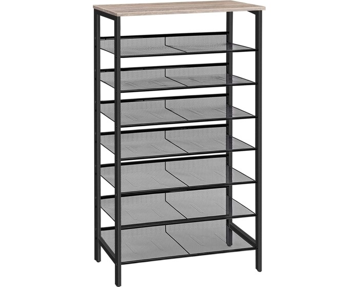 Botník Vasagle Grego 137 cm černý/šedý