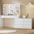 Toaletní stolek s LED osvětlením a nabíjecí stanicí Vasagle Villas 169 cm bílý