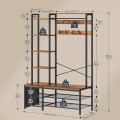 Předsíňový věšák Vasagle Une 120 cm černý/hnědý