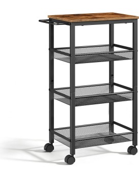 Pojízdný kuchyňský vozík Vasagle Compi 75 cm hnědý/černý