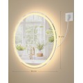 Dotykové nástěnné zrcadlo s LED osvětlením Bivo 61 cm bílé