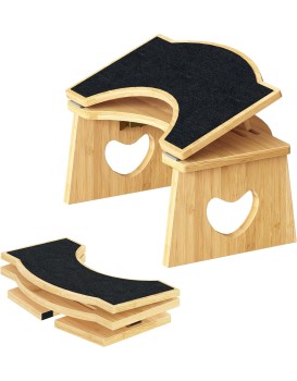 Bambusová skládací stolička na toaletu Heart 37,5 cm hnědá