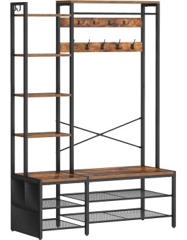 Předsíňový věšák Vasagle Une 120 cm černý/hnědý