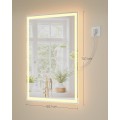 Dotykové obdélníkové nástěnné zrcadlo s LED osvětlením Bivo 50,7 cm bílé