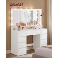 Toaletní stolek s LED osvětlením a nabíjecí stanicí Vasagle Niro 107 cm bílý