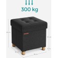 Taburet s úložným prostorem Cenry 38 cm černý