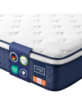 Matrace s taštičkovými pružinami a paměťovou pěnou Vasagle Denny 90x200 bílá/modrá