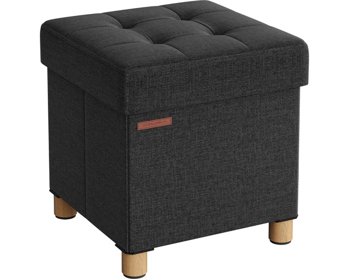 Taburet s úložným prostorem Cenry 38 cm černý