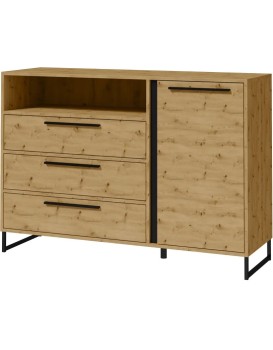Komoda Ariana 1D3S 130 cm černá/dub Artisan