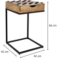 Šachový stolek Avola 42 cm z masivu hnědý/černý
