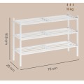 Bambusový botník Gresty 70 cm bílý