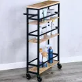 Pojízdný kuchyňský vozík Vaski 81 cm černý/hnědý