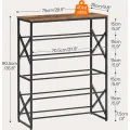 Botník Vasagle Tres 75 cm černý/hnědý