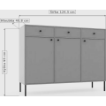 Komoda Tilina 3D 3S 125 cm černá/zlatá