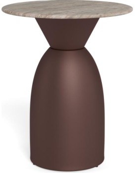 Konferenční stolek Ferrol 40 cm hnědý mat/mramor toronto lesk