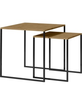 Sada 2 ks konferenčních stolků Ariana černá/dub Artisan