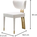 Designová čalouněná jídelní židle Modig zlatá/bílá