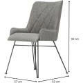 Designová jídelní židle Adesso šedá/černá
