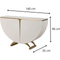 Designová komoda Stilig ST309 140 cm bílý/zlatý/mramor