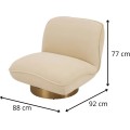 Designové křeslo Nua velur béžové/zlaté