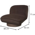 Designové křeslo Nua velur hnědé