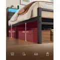 Rám dvoulůžkové postele s nabíjecí stanicí a LED osvětlením Vasagle Domi 140x190 černý/šedý