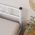 Dvoulůžková kovová postel Vasagle Vorna 140x190 bílá
