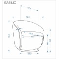 Otočné designové křeslo Basilio hnědé