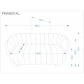 Dvoumístná pohovka Fraser 140 cm tmavě béžová