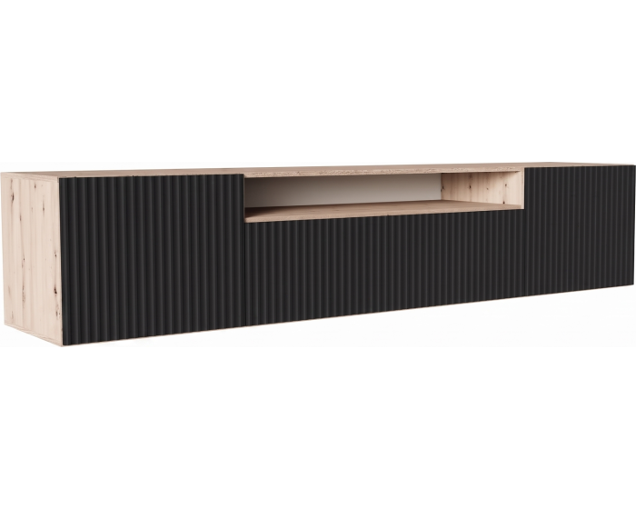 Závěsný TV stolek NEMIO 200 cm černý/artisan