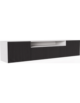 Závěsný TV stolek NEMIO 200 cm černý/bílý