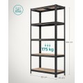 Sada 2 ks dílenských regálů Gery 180 cm černá/hnědá