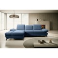 Rozkládací polohovací rohová sedací souprava Harper 284 cm Loft 14 denim levá