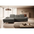 Rozkládací polohovací rohová sedací souprava Harper 284 cm Loft 22 šedá levá