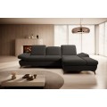 Rozkládací polohovací rohová sedací souprava Harper 284 cm Loft 23 antracit pravá